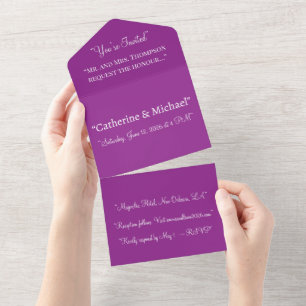 Bold Magenta Wedding Invite with Minimal Style