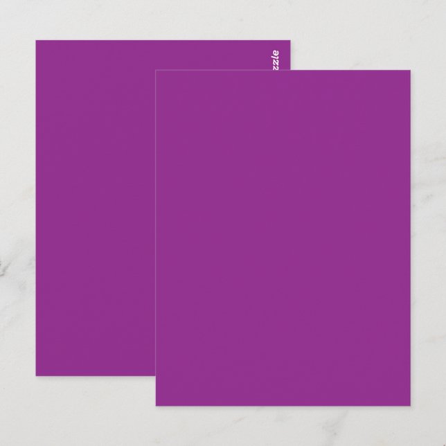 Bold Magenta Wedding Invite with Minimal Style Postcard (Front/Back)
