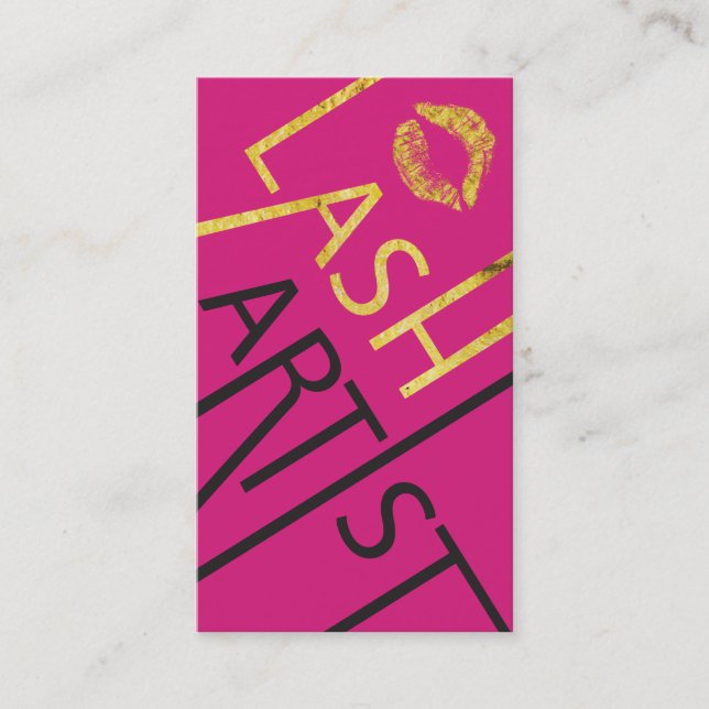 Bold Makeup and Lash Artist Business Cards (Front)