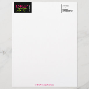 Bold Makeup Artist Business Letterhead Template