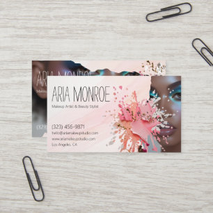 Bold Makeup Artist Splash Design Business Card