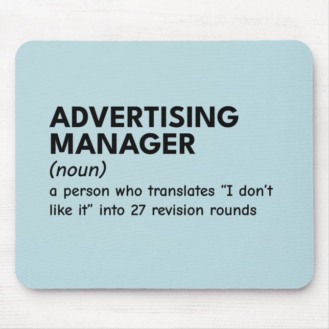Bold Marketing Manager Definition Mouse Mat (Front)
