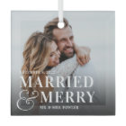 Bold Married & Merry Wedding Photo Newlywed
