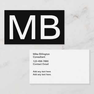 Bold Masculine Monogram Business Cards