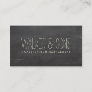 BOLD MASCULINE simple plain rustic chalkboard grey Business Card