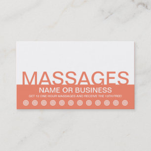 bold MASSAGES customer loyalty card