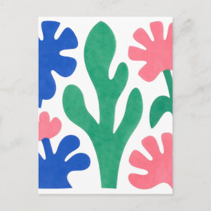 Bold Matisse Style Floral Cutouts Postcard