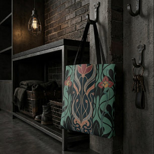 Bold Maximalist Art Nouveau Tote Bag