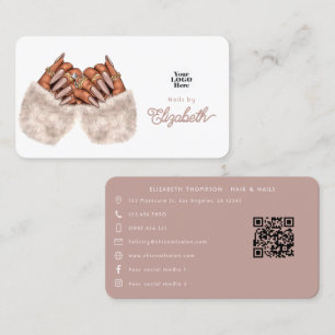 Bold Melanin Beauty African American Nail Artist Business Card