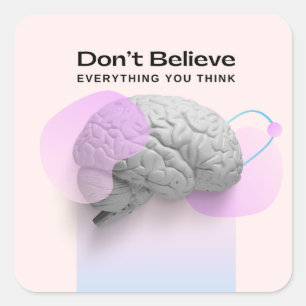 Bold Mental Health you are enough self care Square Sticker