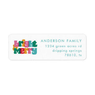 Bold Merry Bright Colorful Return Address