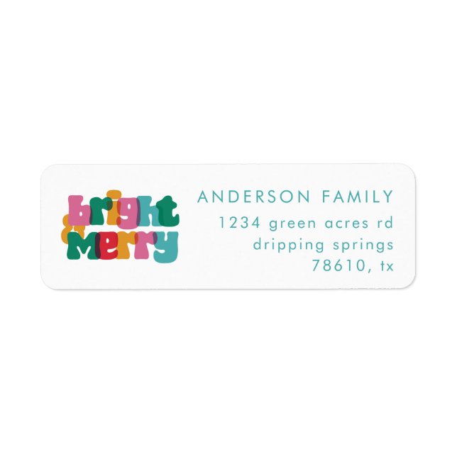 Bold Merry Bright Colourful Return Address (Front)