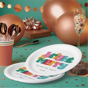 Bold Merry Bright Holiday  Paper Plate