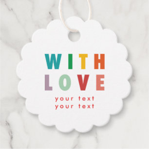 BOLD MERRY LOVE JOY   COLORFUL CHRISTMAS FAVOUR TAGS
