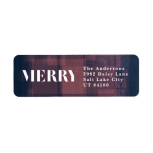 Bold Merry Navy Address Label Christmas Holiday