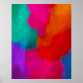 Bold Metallic Colourful Abstract Painting Poster