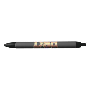 Bold Metallic Gold Dad Lettering Design Blue Ink Pen
