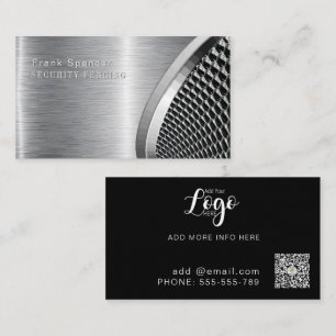 Bold Metallic Look SURCUITY Black & silver Business Card
