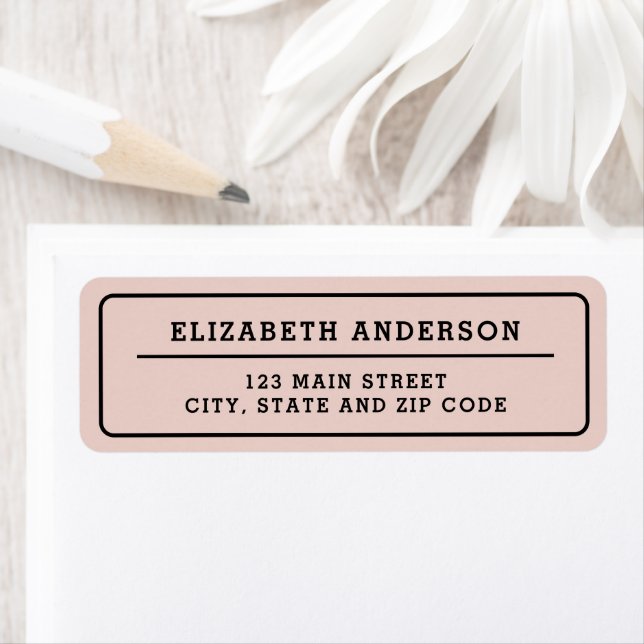 Bold Minimal Blush Pink and Black Personalised (Insitu)