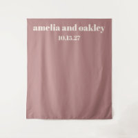 Bold Minimal Dusty Rose Custom Wedding Backdrop