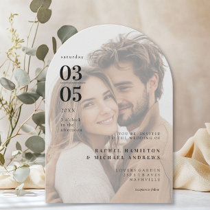 Bold, Minimal, Trending, Photo, Arch, Wedding  Invitation