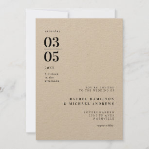 Bold Minimal Trending Wedding  Invitation