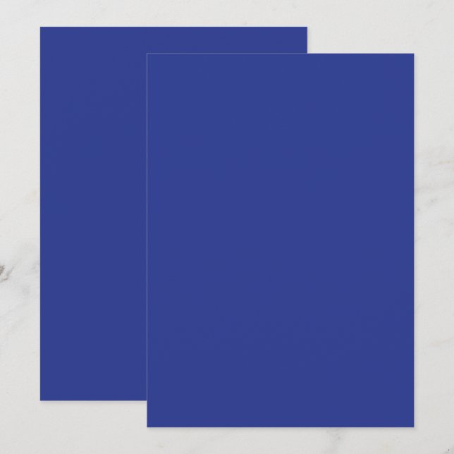 Bold Minimal Wedding Invite in Deep Blue (Front/Back)