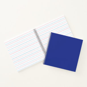 Bold Minimal Wedding Invite in Deep Blue Notebook