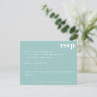Bold Minimalist Aqua Blue Retro Custom Wedding