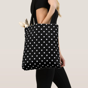 Bold Minimalist Black Polka Dot Tote Bag