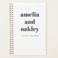 Bold Minimalist Black White Retro Custom Wedding