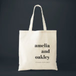 Bold Minimalist Black White Retro Custom Wedding Tote Bag<br><div class="desc">Bold Minimalist Black White Retro Simple Custom Wedding Tote Bag</div>