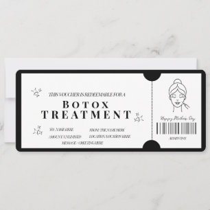 Bold Minimalist Botox Treatment Voucher  invite