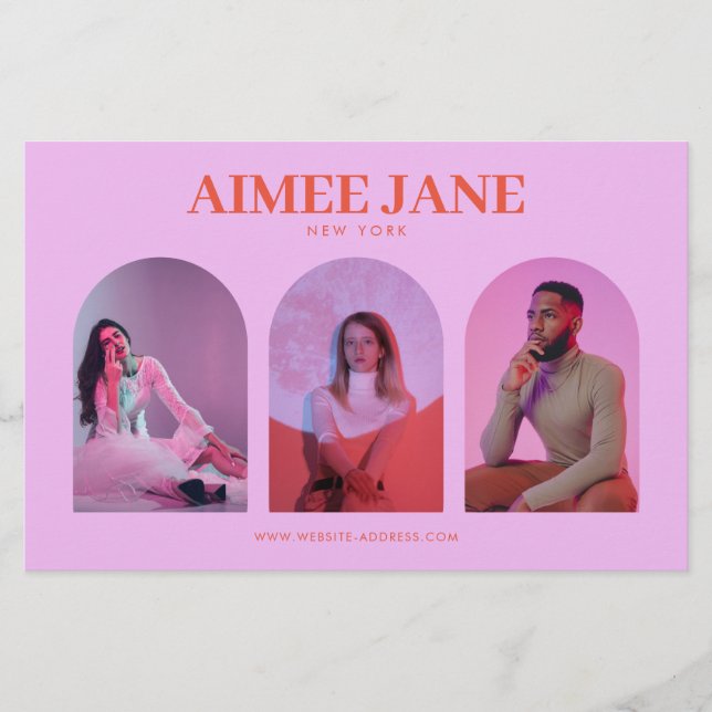Bold Minimalist Boutique, Salon Photo Trio Pink Flyer (Front)
