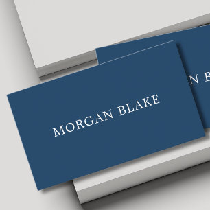 Bold Minimalist Consultant Networking Blue White Business Card