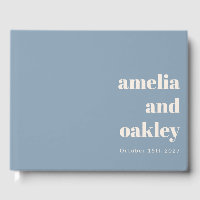 Bold Minimalist Dusty Blue Retro Custom Wedding