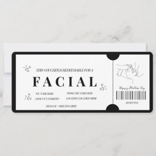 Bold Minimalist Facial Treatment Voucher Invitation