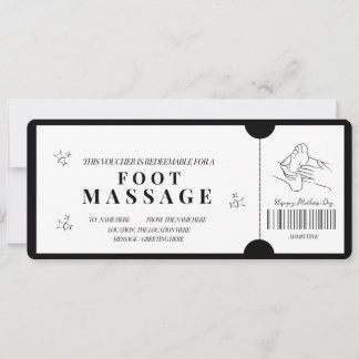Bold Minimalist Foot Massage Voucher Invitation