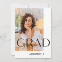 Bold Minimalist GRAD Photo Graduation Announcement