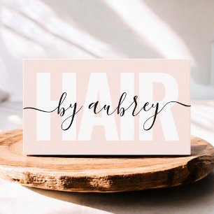 Bold Minimalist Hair Stylist Pink Business Card