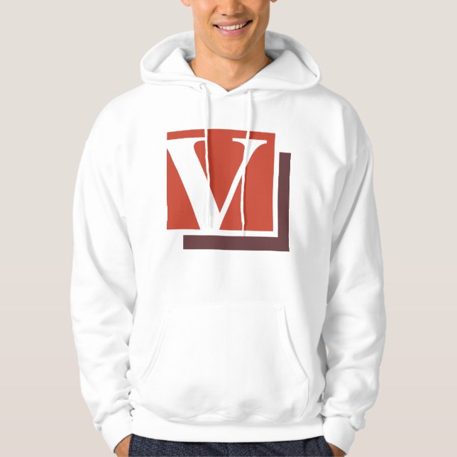 Bold Minimalist Letter V Monogram Hoodie (Front)
