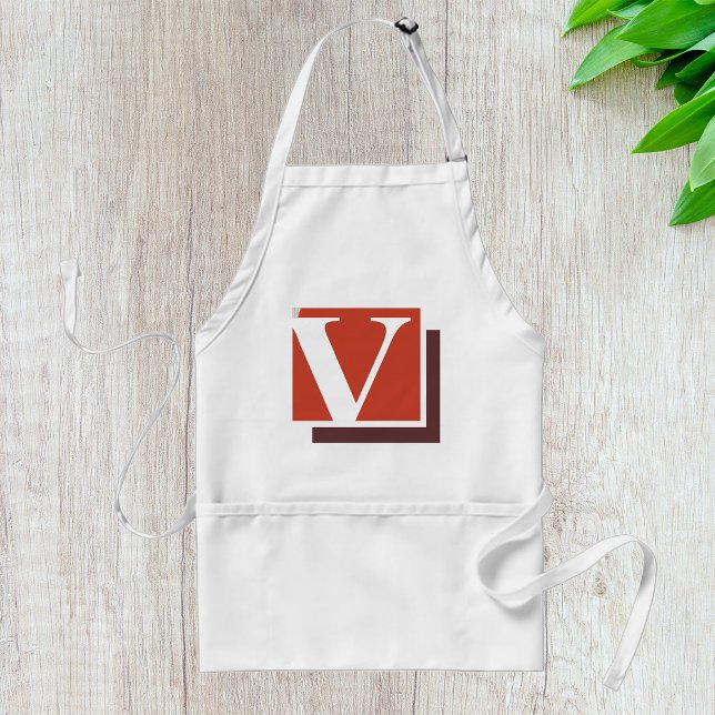 Bold Minimalist Letter V Monogram Standard Apron (Creator Uploaded)