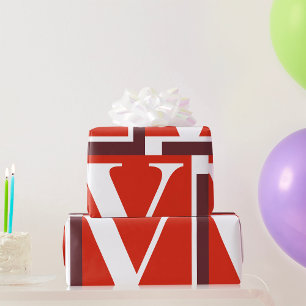 Bold Minimalist Letter V Monogram Wrapping Paper