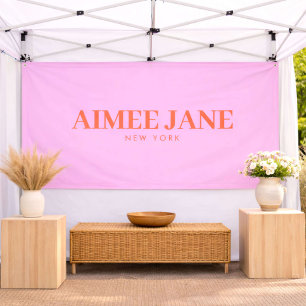 Bold Minimalist Luxury Boutique Pink/Orange Banner