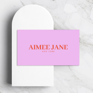 Bold Minimalist Luxury Boutique Pink/Orange Business Card