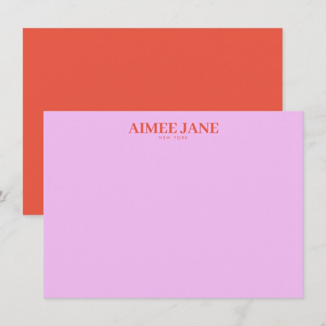 Bold Minimalist Luxury Boutique Pink/Orange Card (Front/Back)