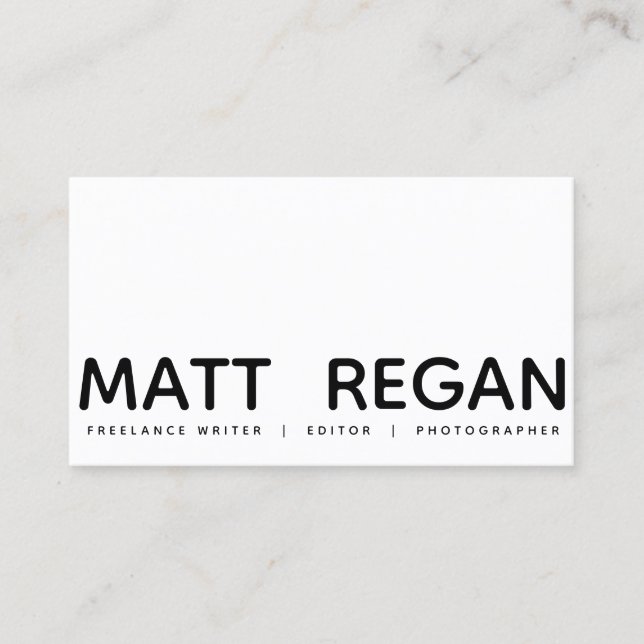 Bold Minimalist Modern Professional Business Card (Front)