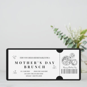 Bold Minimalist Mother’s Day Brunch Voucher  Invitation