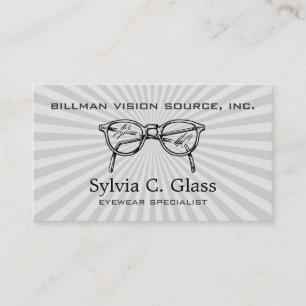 Bold Minimalist Optical Eyewear Business Card