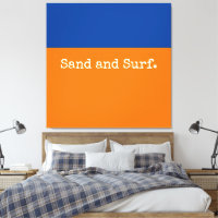 Bold Minimalist Orange Deep Blue Ocean Horizon